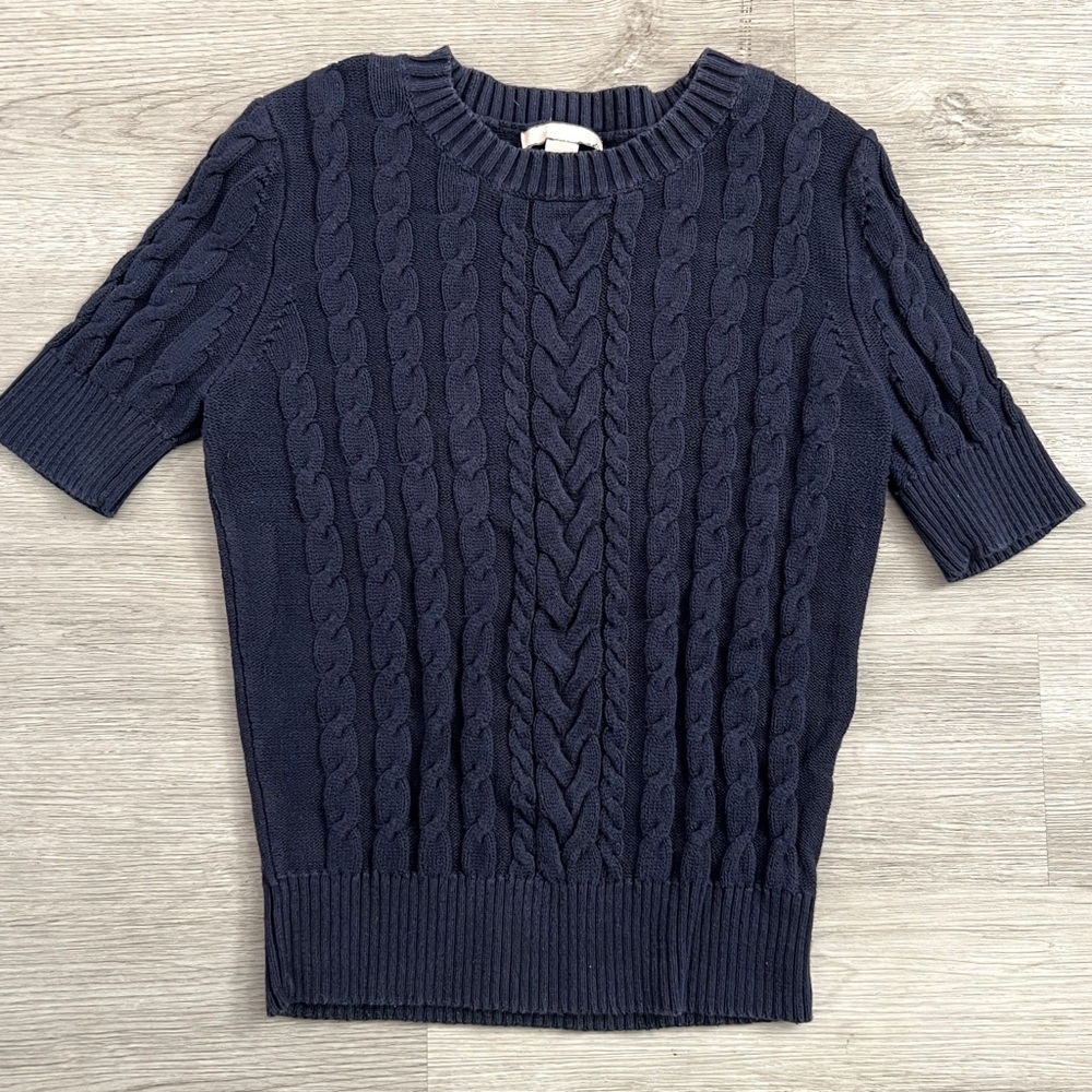 BANANA REPUBLIC Navy Cable Knit Women's Sweater SIZE MED